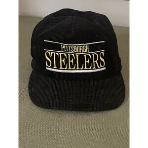 Vintage Annco Pittsburgh Steelers Black and Yellow Corduroy Snapback NFL Hat